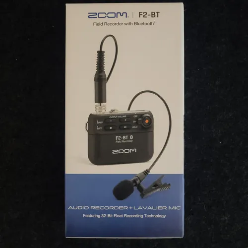 thumbnail-0 for Zoom F2-BT Ultracompact Bluetooth-Enabled Portable Field Recorder with Lavalier Microphone with Sennheiser ME 2 Omnidirectional Lavalier Microphone with Locking 3.5mm Connector (Black)