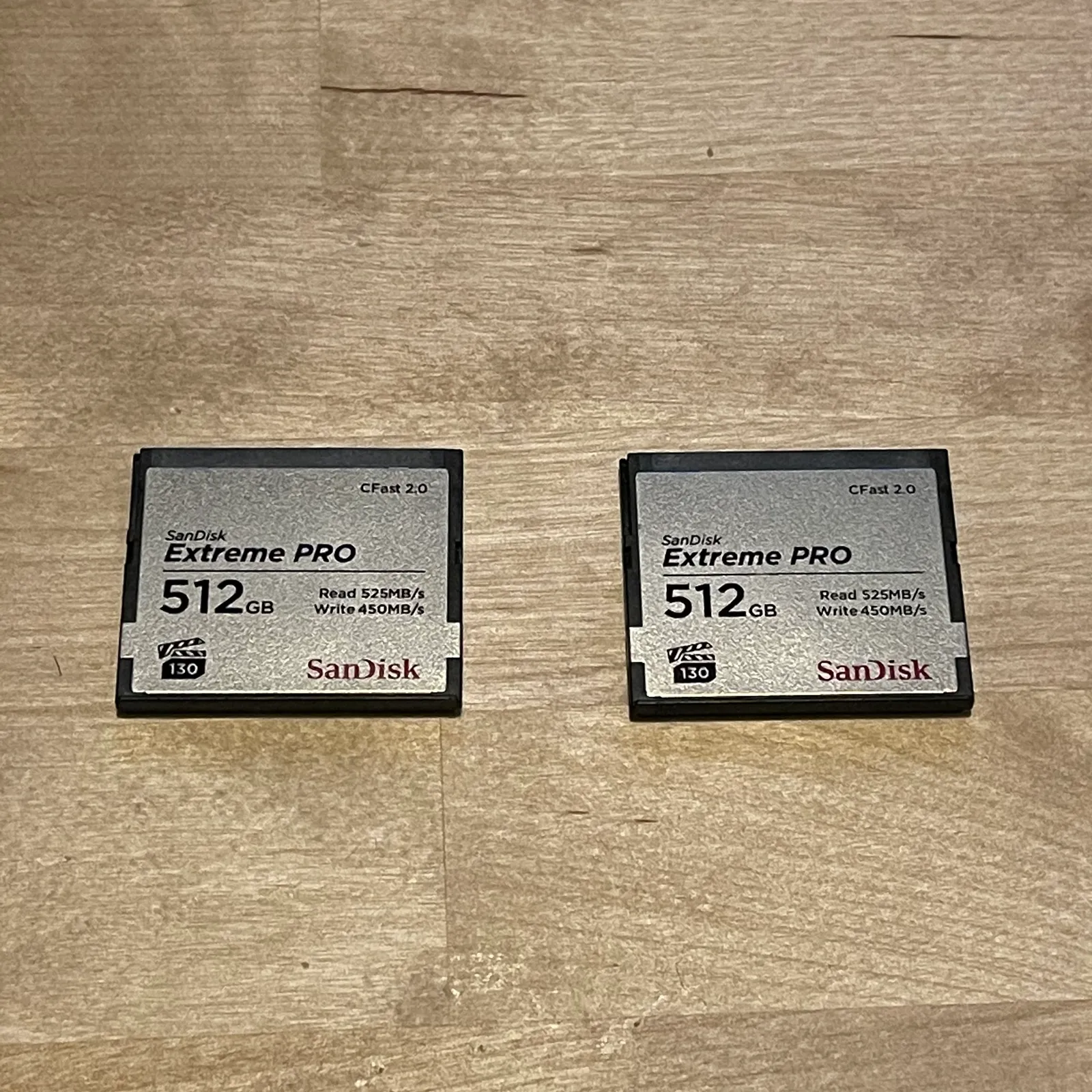 Set of two Extreme PRO 512GB CFast 2.0 Memory Cards