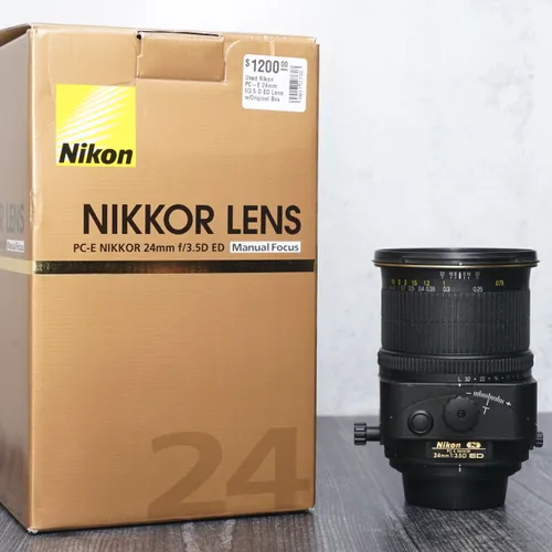 thumbnail-0 for Nikon PC-E 24mm f/3.5 D ED Lens w/Original Box