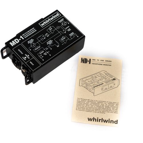 Whirlwind MD-1 Mic to Line Preamp & Headphone Monitor