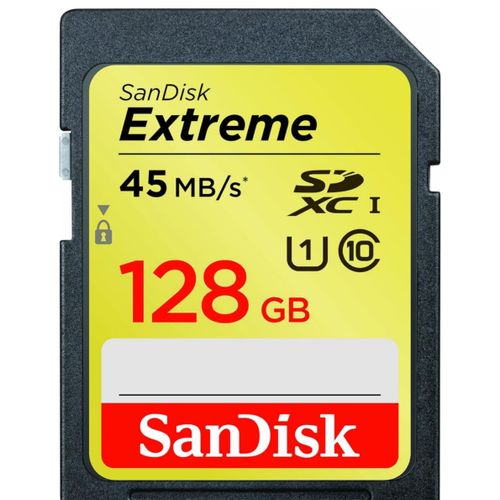 thumbnail-0 for SanDisk Extreme 128GB UHS-1 SDXC Memory Card Up To 45MB/s- SDSDX-128G-X46 