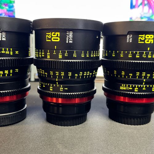 thumbnail-0 for Meike Full Frame Cine lens Set, 35mm, 50mm, 85mm T2.1 CANON EF