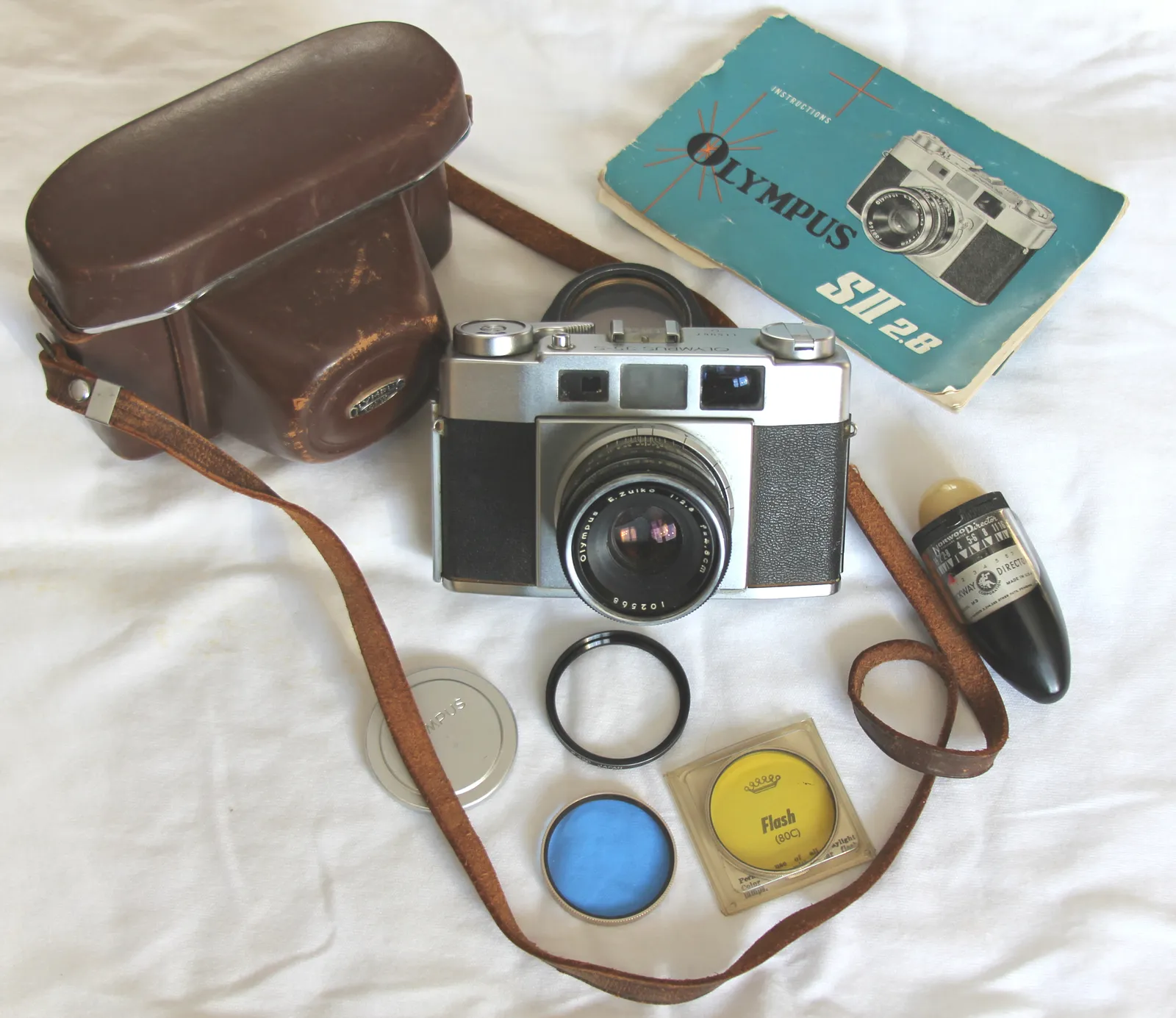 Olympus 35-S Vintage 35mm Rangefinder Camera with Accessories