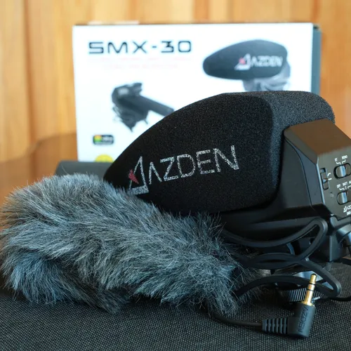 thumbnail-1 for Azden SMX-30 Stereo/Mono Switchable Video Mic & Furry Windshield Cover Kit