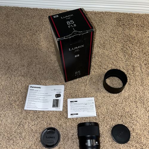 Open Box Panasonic Lumix S 85mm F1.8 L Mount Camera Lens