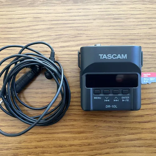 thumbnail-0 for TASCAM DR-10L Micro Portable Audio Recorder with Lavalier Microphone (Black) 