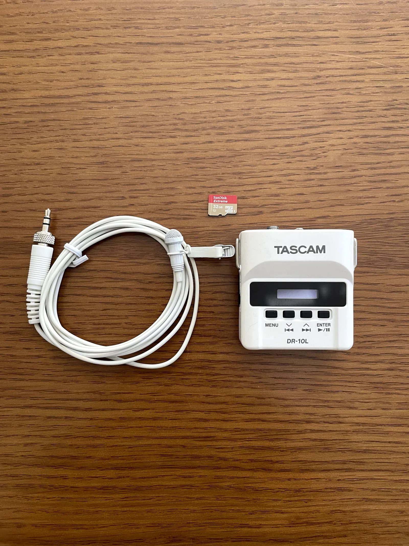 TASCAM DR-10L Micro Portable Audio Recorder with Lavalier Microphone (White)