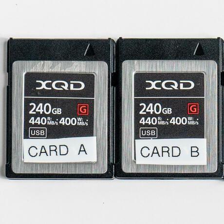 (2) Sony XQD 240GB Memory Cards