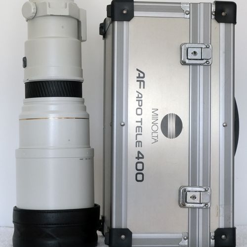 Minolta 400mm HS F4.5 for Sony A, with aluminum case