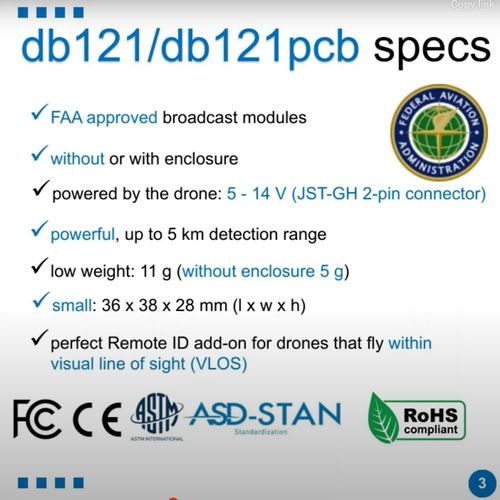 thumbnail-4 for LAST ONE - Bluemark DB121 PCB DroneBeacon FPV FAA Remote ID PCB w/GPS, antenna and no Battery - The ORIGINAL Anti-Karen RID Module!