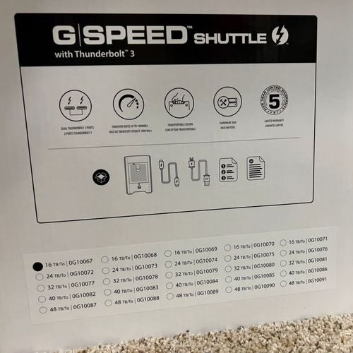 thumbnail-7 for G speed shuttle thunderbird 3, 16 TB, with Apple adapter