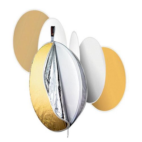 MINT - Photoflex Multidisc 5 in 1,  42" Circular Collapsable Disc Reflector, White/Gold/silver/diffusion