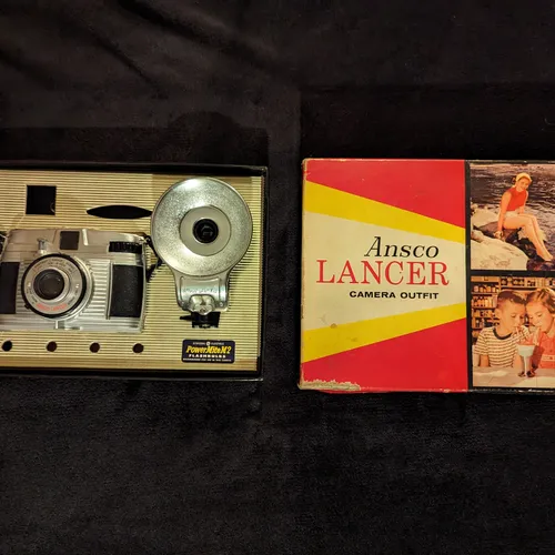 thumbnail-0 for Ansco Lancer - Vintage 50-60's - 35mm Film Camera - Includes Accessories and Box