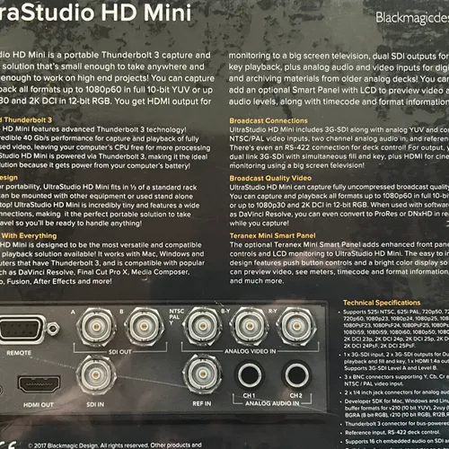 thumbnail-2 for BlackMagic Design UltraStudio HD Mini