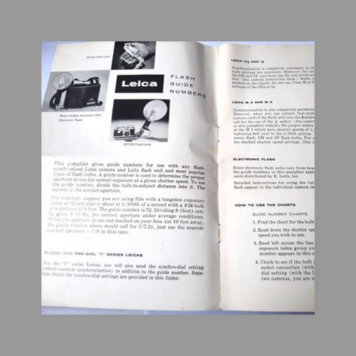 thumbnail-1 for Leica Original Flash Guide Numbers for M1, M2, M3 and IIIg, Ig Cameras -  Clean