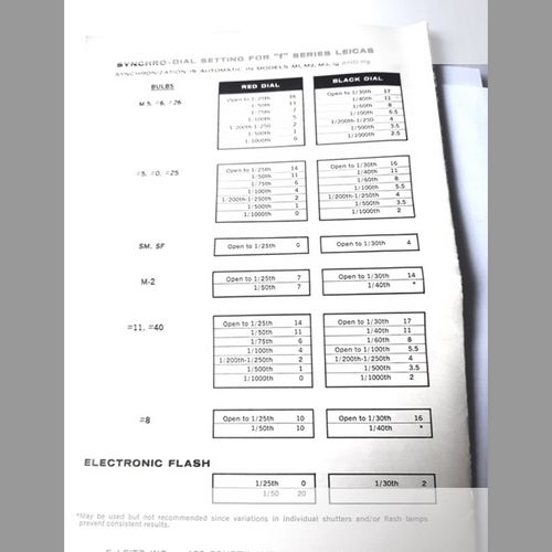 thumbnail-3 for Leica Original Flash Guide Numbers for M1, M2, M3 and IIIg, Ig Cameras -  Clean