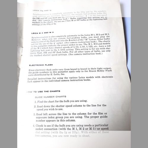 thumbnail-4 for Leica Original Flash Guide Numbers for M1, M2, M3 and IIIg, Ig Cameras -  Clean