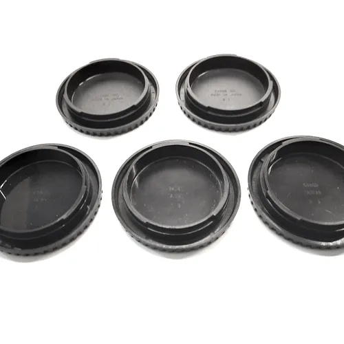 thumbnail-3 for Five Canon Black Plastic Body Caps - for Canon EOS EF Cameras - Clean