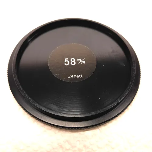 thumbnail-2 for Vintage Black Metal Front Lens Cap - 58mm Diameter - Thread Mount