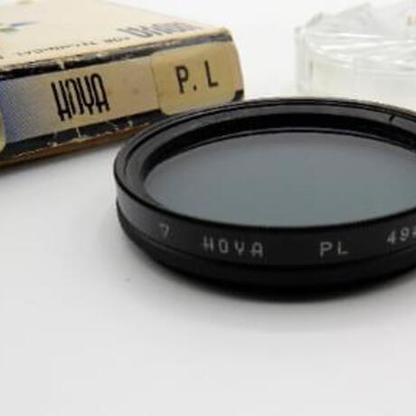 Vintage HOYA Filter - P.L. Polarzing Filter - 49mm Diameter Thread Mount - In Like New Condition 