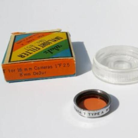 thumbnail-1 for  Vintage WALZ T Type A Filter - #85 - 16mm 1" F2.5 & 8mm Dejur for Movie Camera in Good Condition 