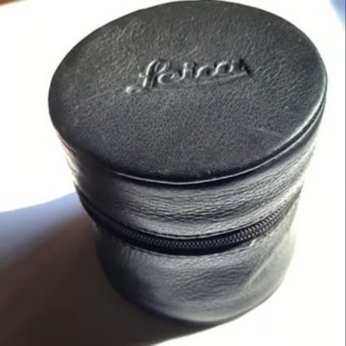 thumbnail-0 for Leica E. Leitz Black - Soft Leather Lens Case - 2 Inches Dia. x 2 1/2 High