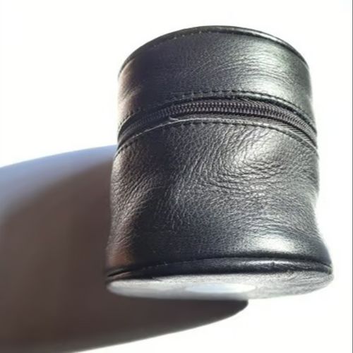 thumbnail-1 for Leica E. Leitz Black - Soft Leather Lens Case - 2 Inches Dia. x 2 1/2 High