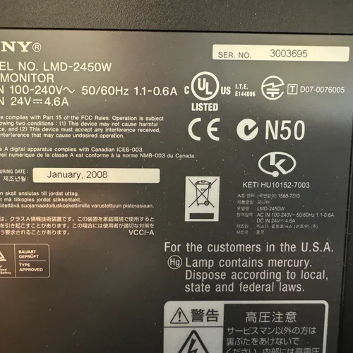 Sony LMD-2450W 24" Monitor From DP's Gear Shop On Gear Focus