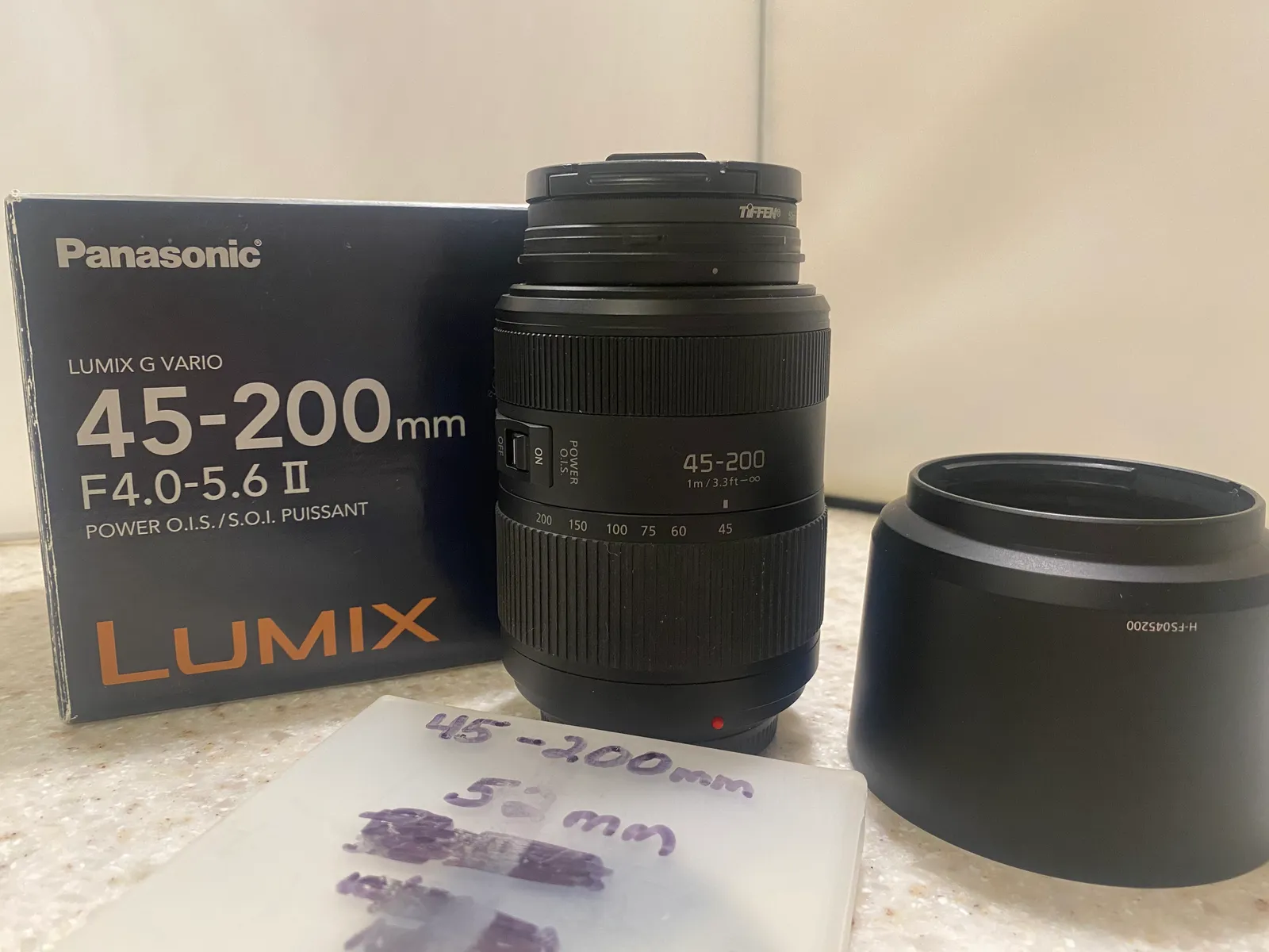 Lumix 45-200mm f/4-5.6 (II) Power O.I.S. & ND filter, uv lens
