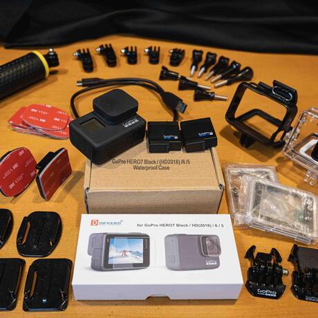 thumbnail-0 for GoPro Hero7 Black !BUNDLE! Waterproof Action Camera, Touch Screen 4K Ultra HD Video 12MP Photos 720p, Live Streaming, HyperSmooth Stabilization 
