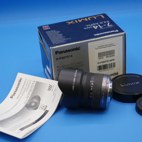 thumbnail-1 for Panasonic Lumix G Vario Lens, 7-14mm, f4.0 ASPH, Mirrorless Micro Four Thirds Lens-Mint Condition