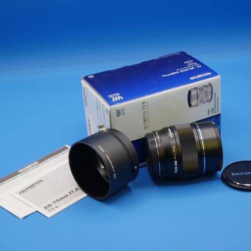thumbnail-2 for Olympus ED 75mm f1.8 Lens, Shade, Neutral Density Filter-Mint Condition