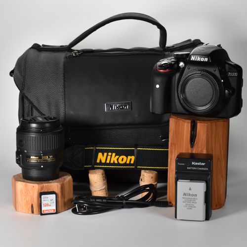 Nikon D3300 DSLR Camera 24.2MP HD Video 8204 Clicks Nikon 18-55mm Lens 128GB SD