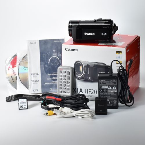 Canon VIXIA HF20 Dual Flash Memory HD Camcorder 15x Opt Zoom 32GB SD Card MINT