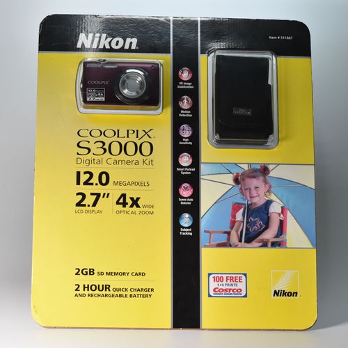 Nikon CoolPix S3000 Digital Camera 12MP 4X Optical Zoom 2GB SD Card NEW SEALED