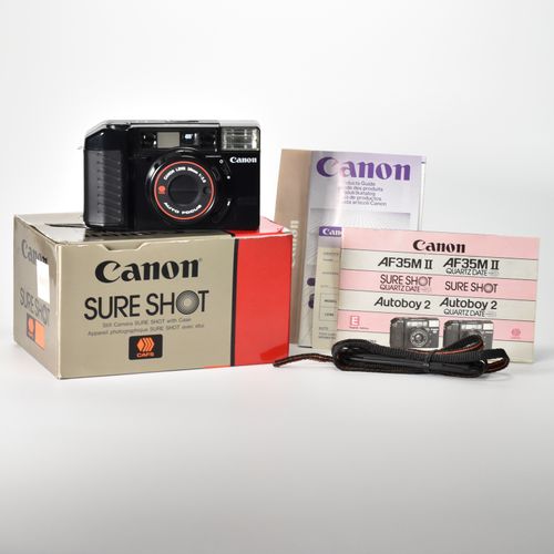 Vintage Canon AF35M II Autoboy 35mm Film Camera 38mm f/2.8 Lens Manual Box MINT