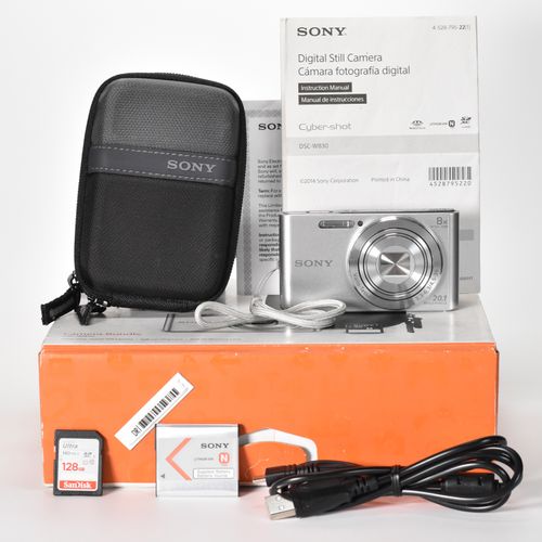 Sony DSC-W830 Digital Camera 20.1MP 8x Optical Zoom HD Video 128GB SD Card MINT