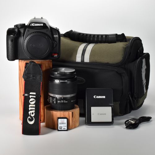 Canon EOS Rebel XSi Digital Camera 12.2MP 18-55mm Lens 5584 Clicks 32GB SD Card