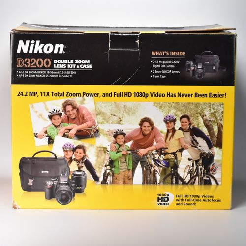 thumbnail-30 for Nikon D3200 DSLR Camera 24.2MP 18-55mm 55-200mm Lens 3356 Clicks 128GB SD MINT