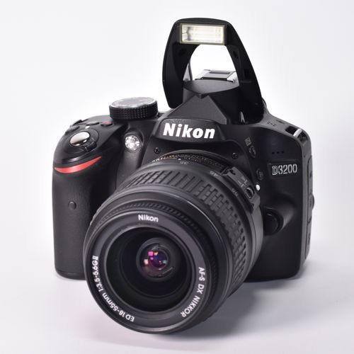 thumbnail-1 for Nikon D3200 DSLR Camera 24.2MP 18-55mm 55-200mm Lens 3356 Clicks 128GB SD MINT