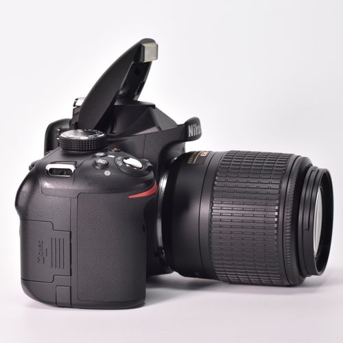 thumbnail-3 for Nikon D3200 DSLR Camera 24.2MP 18-55mm 55-200mm Lens 3356 Clicks 128GB SD MINT