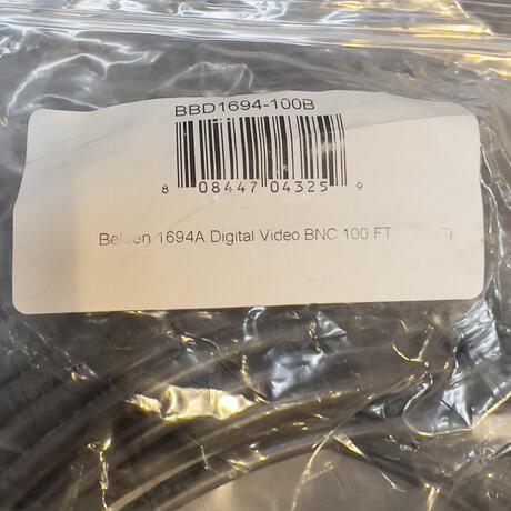 thumbnail-1 for Belden 1694A Digital Video BNC Cable (100 ft, Black) SDI to SDI