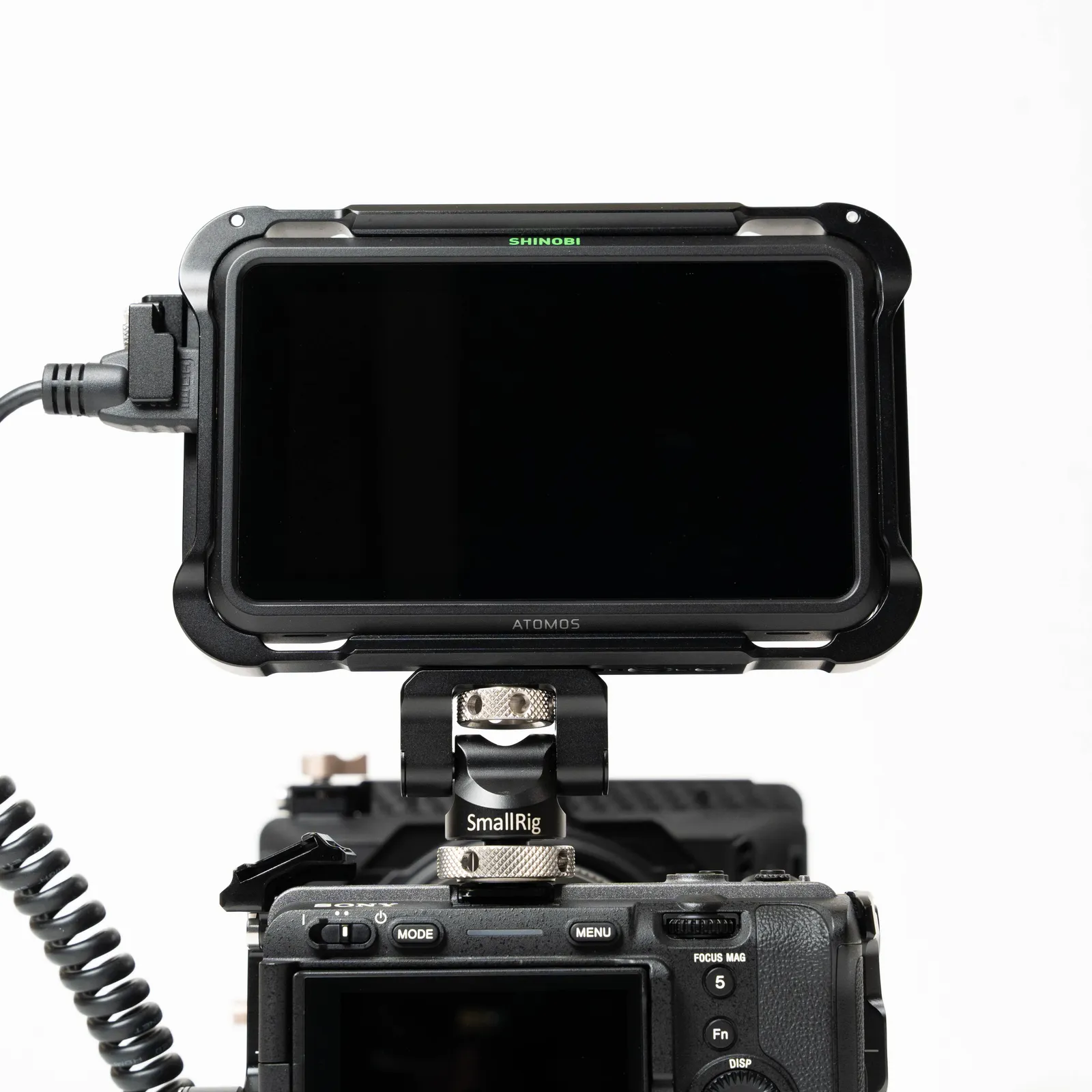 Atomos Shinobi 5.2" 4K HDMI Camera Monitor with Battery, Charger, Cables, Cage, Hood, and Mount