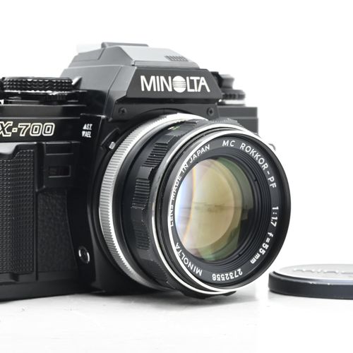 thumbnail-0 for Minolta X-700 SLR Film Camera Kit w/ MC 55mm f1.7 Lens