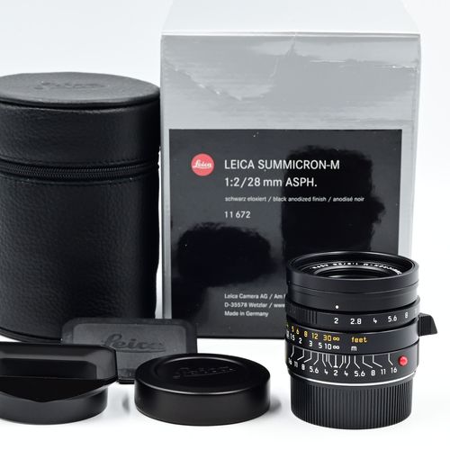 thumbnail-0 for Leica 11672 28mm f2 Summicron-M ASPH 6-Bit E46 Lens Black