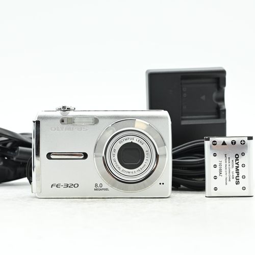 thumbnail-0 for Olympus FE-320 8MP Digital Camera w/3X Zoom FE320 Silver