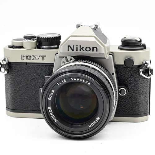 thumbnail-1 for Nikon FM2/T SLR Film Camera Kit FM2T Titanium w/ AI-S 50mm f1.4 Lens AIS
