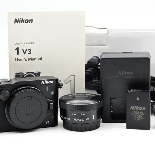 thumbnail-0 for Nikon 1 V3 18.4MP Mirrorless Camera Kit w/ Viewfinder & 10-30mm Lens