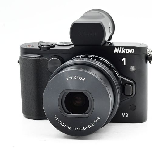 thumbnail-1 for Nikon 1 V3 18.4MP Mirrorless Camera Kit w/ Viewfinder & 10-30mm Lens