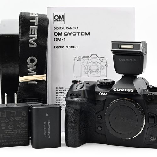 thumbnail-0 for Olympus OM-1 22.9MP Mirrorless Digital Camera Body w/ FL-LM3 Flash